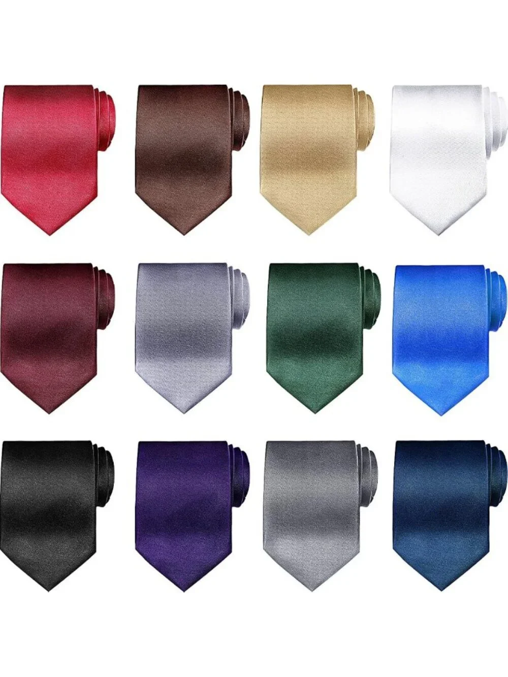 Satin Solid Ties for Men | Business Formal Accessories | Elegant Neckwear